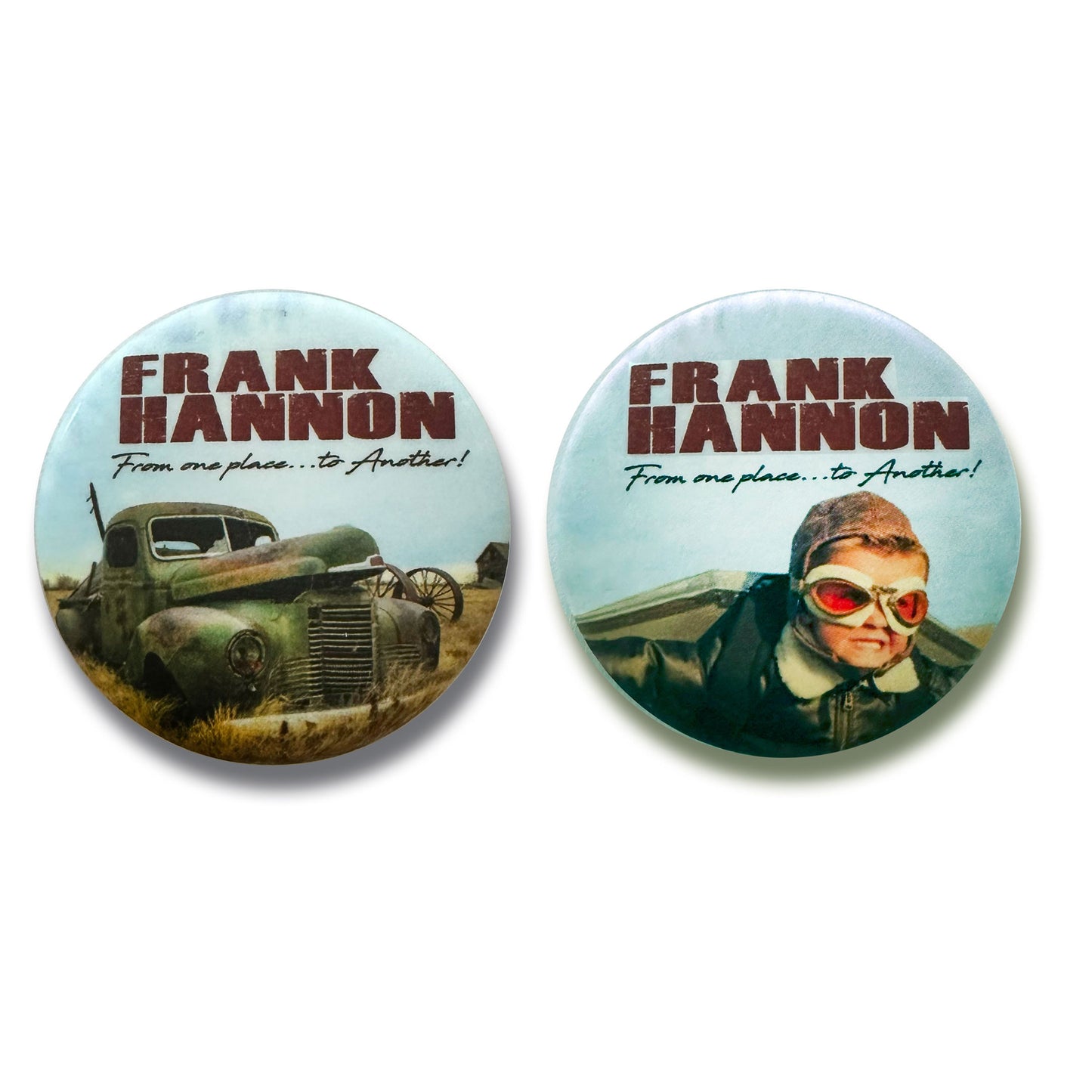 "From one place...to another!, Vol. I & 2" 1.5" Pinback Button Set